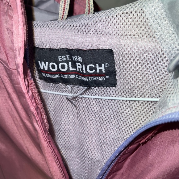 Woolrich Pink Full zip Hooded Windbreaker Jacket Nylon Coat Women's Size Medium - Picture 3 of 5